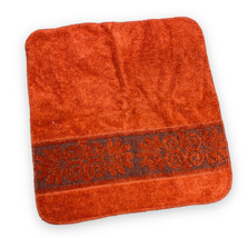 Vintage Embossed Cannon Monticello Sculpted Wash Cloth Burnt Orange Made... - £11.29 GBP