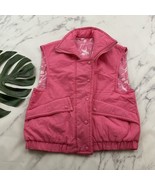 Black Bear Womens Vintage 90s Puffer Vest Size M Pink White Floral Rever... - $47.37 CAD