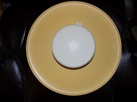 Vintage Tupperware Harvest Gold Chip and Dip Circular Tray Platter 492-2... - $31.50