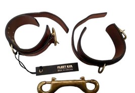 Fleet ILYA Brown Leather Wrist Cuffs Made in UK England image 2