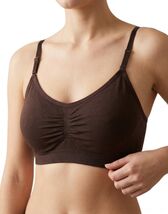 Brown XL Seamless Bralette Comfort Wireless Bra Adjustable Straps Stretchy - $4.94