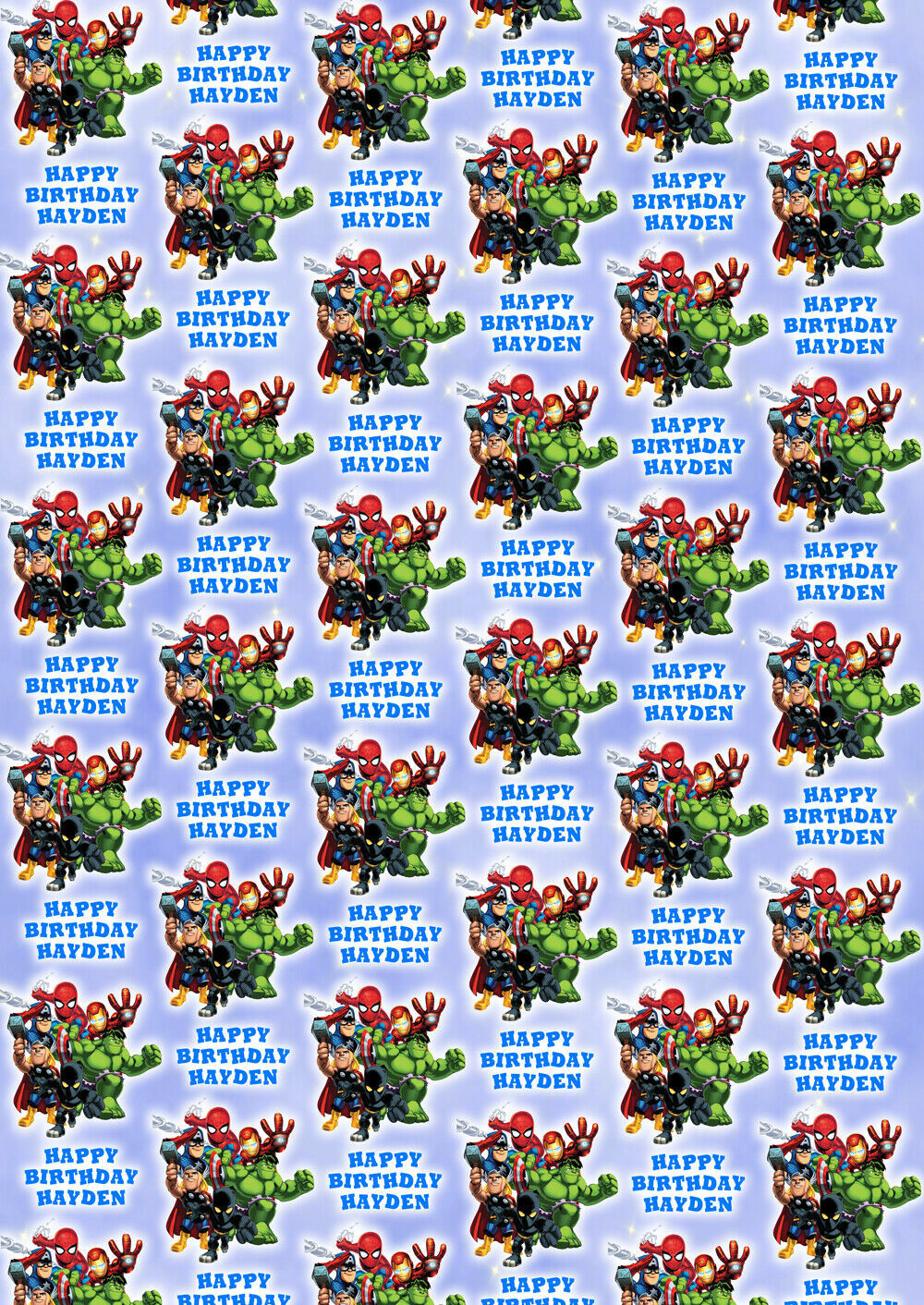 MARVEL SUPER HEROES Personalised Gift Wrap - Marvel Squad Wrapping Paper... - $5.31