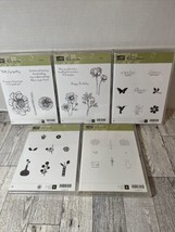 Set Of 5 Stamping’ Up! BLOOM WITH HOPE Flowers Floral Rubber Stamp Sets - $17.72