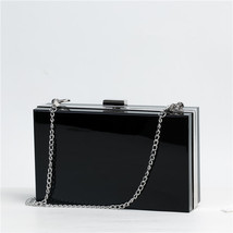 Fashion Black Acrylic Handbags Elegant Clutches Women Messenger Shoulder Bags Pa - £24.01 GBP