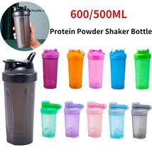 600ml Portable Protein Powder Shaker Bottle with Scale - Ideal Water Bottle for  - £10.38 GBP+