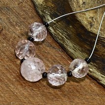 Pink Coated Crystal Faceted Round Beads Briolette Natural Loose Gemstone Jewelry - £2.50 GBP