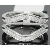 White Gold Plated Solitaire Enhancer 0.75CT LC Moissanite Ring Guard Wrap - £211.43 GBP