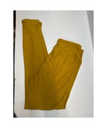 LuLaRoe OS Leggings One Size Solid Gold Skinny Leg High Rise Gym Trainin... - $30.77 CAD