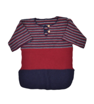 Vintage Wool Sweater Womens M Striped Henley Short Sleeve 70s ILGWU Made... - £25.00 GBP