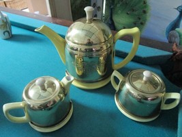HALL GOLD 3 PCS SET COZY WARMER COVER/ALADDIN YELLOW TEAPOT orig PICK 1 ... - $54.45+