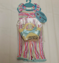 My Life As Doll Stripe Jumpsuit w/ Basket Weave Purse For 18&quot; Doll - £11.36 GBP