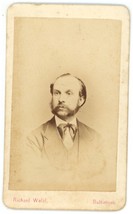 Antique CDV Circa 1870&#39;S Handsome Man in Suit With Beard Walzl Baltimore, MD - £9.54 GBP