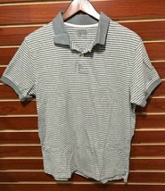 Men's J. Crew Slim Fit Polo Shirt Grey Stripe Cotton Jersey Large  $50 - $14.84