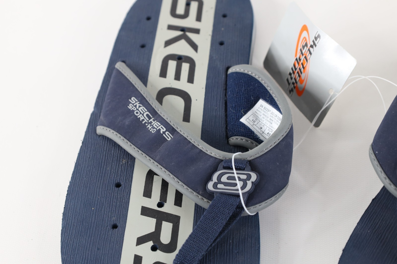 Deadstock Vintage Y2K Skechers Mens 10 Sport H2O Thong Sandals Shoes Navy Blue Item image 2