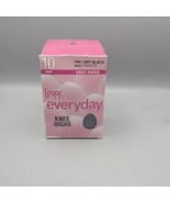 7 Pair Leggs Everyday Knee Highs OFF  BLACK Sheer Toe One Size 14897 - $11.08 CAD