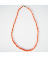 Vintage 24” Long Graduated Braided Pink Coral Bead Necklace - £58.14 GBP