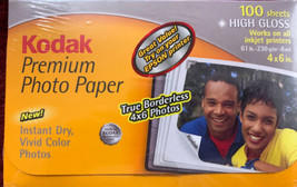 Kodak Ultra Premium Photo Paper High Gloss 100 Sheets 4X6&quot; Instant Dry - £18.66 GBP