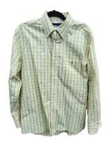 Lacoste Mens Button Down Shirt 42 Mens Yellow Green Long Sleeve Casual Top - $25.63