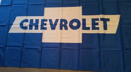 Chevrolet Blue 3 x 5 ft flag with white Chevy Bow Tie &amp; grommets  - £15.92 GBP