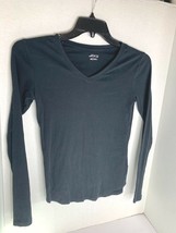 BDG Womens Sz XS Long Sleeve Tee Shirt Tshirt VNeck Black  - £5.41 GBP