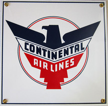 Continental Airlines Vintage Aviation  Porcelain Metal Sign - $45.00