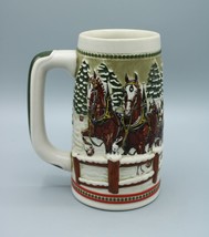 Budweiser Holiday Stein Ceramic Breweriana Clydesdales Limited Edition C... - $9.89