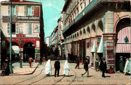Vtg Postcard 1910 Algeria Alger Algers Rue Bab-Azoun Gate of Grief Absinthe Bar - £11.56 GBP