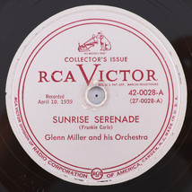 Glenn Miller - Sunrise Serenade / Moonlight - 1951 10&quot; 78 rpm Record 42-0028 - £69.76 GBP