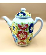 Tea Pot  Vintage Pottery Ceramic Hand Painted in Carmen de Viboral Colom... - $1,651.98 MXN