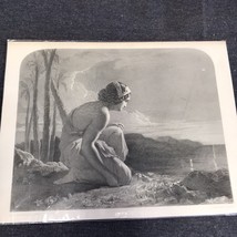 &quot;The Hindoo Maiden&quot;  Artist H Jeune Steel engraving Selmar Hess 1800s 11&quot;x8&quot; - £10.98 GBP