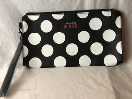 Sephora ROUGE 2018 Collectible Makeup Bag Black/White Polka Dot NWT - $5.00