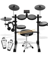 Pyle 8-Piece Electric Drum Set Professional Electronic Drumming Kit Mach... - £324.91 GBP