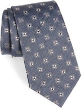 Ermenegildo Zegna Blue Geometric Italian Silk Tie - £130.36 GBP