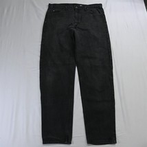 Vtg 90s Grunge Levi&#39;s 38 x 34 550 Relaxed Tapered Washed Black Denim Jeans - £31.69 GBP