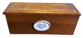 Pfaltzgraff Yorktowne Wood Recipe Holder Box Lid Wooden Vintage - £45.43 GBP