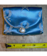 Satin jewelry storage bag  pouch w/ 6 Accordian Pockets Vintage 70s draw... - $130.16 CAD