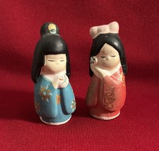 2 Clay Hand Painted Geisha Girls 2.5” - $19.79