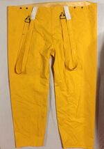 ORANGE 2XL 42" X 30" X 15 WET RAIN SUIT PANTS BOTTOMS ADJUSTABLE SUSPEND... - $18.78