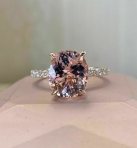 2.60Ct Simulated Diamond Solitaire Engagement Ring 14K Rose Gold Plated Silver - £93.44 GBP