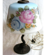 Vintage 1930&#39;s Cast Iron Art Deco Koi Fish Lamp Hand-Painted Glass Lamps... - €105,54 EUR