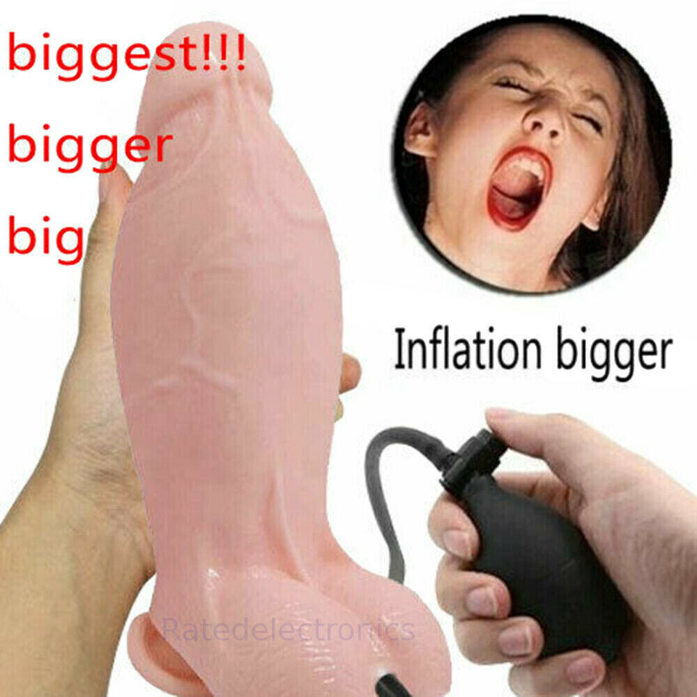 Realistic Huge Inflatable Dildo Pump Penis Anal Sex Toy G-spot Massager ... - $13.92