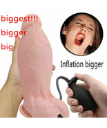 Realistic Huge Inflatable Dildo Pump Penis Anal Sex Toy G-spot Massager ... - £10.99 GBP