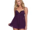 Dreamgirl Babydoll With Underwire Push-Up Cups and G-String Plum Large H... - $34.95