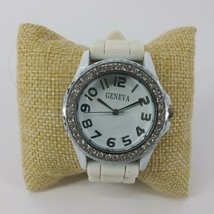 Geneva Rhinestone Wristwatch Women&#39;s Silicone Jelly Rubber Watch Circle ... - £9.43 GBP