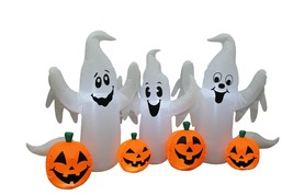 6 Foot Wide Halloween Inflatable Ghosts Pumpkins Patch Party LED Yard Decoration - £55.50 GBP