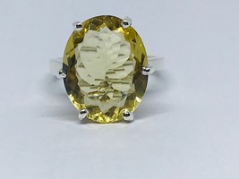 Natural golden topaz ring in 92 sterling silver - £87.90 GBP