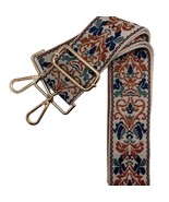 Rust Navy Boho Parisian Tapestry Adjustable Crossbody Bag Purse Strap Si... - $33.85 CAD