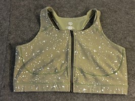 Happy Camper by Torrid Front Closure Wireless Sports Bra Green Scatter D... - $24.69