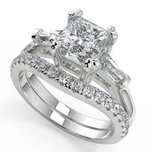 Chic 1.7C Princess &amp; Baguette CZ Diamond 925 Sterling Silver Engagement ... - $119.99