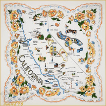 State Souvenir Handkerchief California (#M4896) - £23.53 GBP